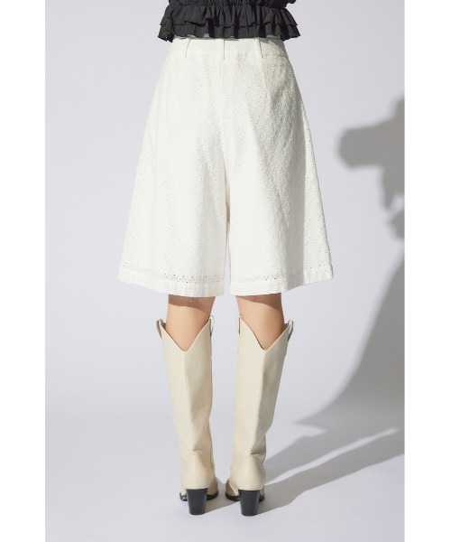 rienda（リエンダ）の「コットンレースジャストウエストハーフパンツ（スラックス・レディース・ホワイト・SMALL/MEDIUM）」の7枚目の写真