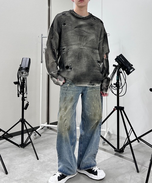 Figments(フィグメンツ)の「ペイントバギーデニム(デニムパンツ・レディース・ブルー・SMALL/MEDIUM/LARGE)」の7枚目の写真