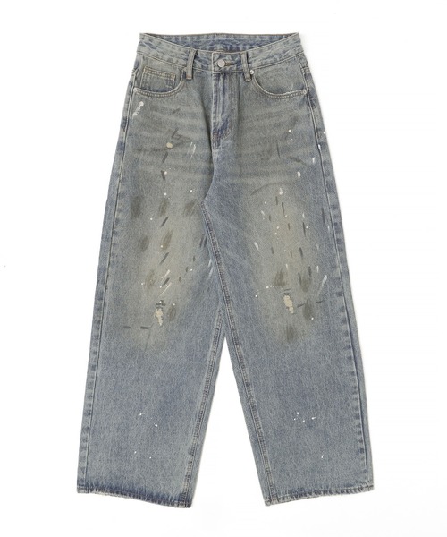 Figments(フィグメンツ)の「ペイントバギーデニム(デニムパンツ・レディース・ブルー・SMALL/MEDIUM/LARGE)」の2枚目の写真