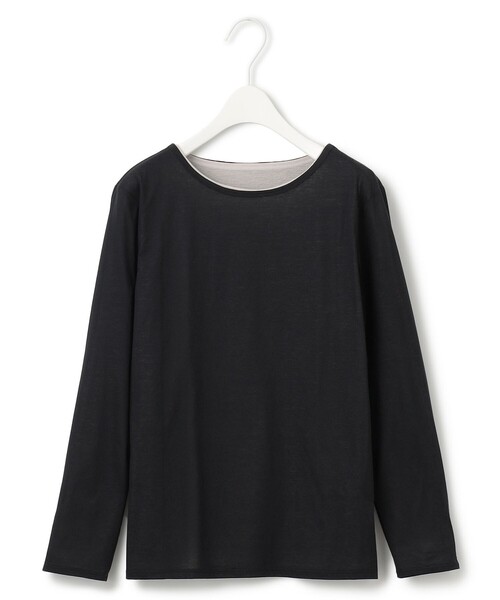 ICB(アイシービー)の「【洗える】46Gハンドレッドジャージー プルオーバー(Tシャツ/カットソー・レディース・アイボリー系7/ブラック系7/黄土色系7・X-SMALL/MEDIUM/SMALL)」の2枚目の写真
