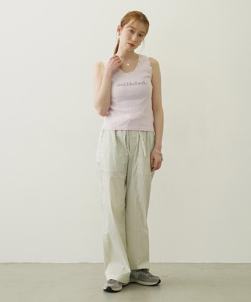 MILKFED.（ミルクフェド）の「STRIPED PANTS（その他パンツ・レディース・ライトブルー/チャコール/オフホワイト・ONE SIZE）」の19枚目の写真