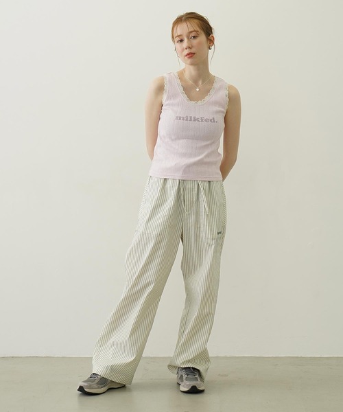 MILKFED.（ミルクフェド）の「STRIPED PANTS（その他パンツ・レディース・ライトブルー/チャコール/オフホワイト・ONE SIZE）」の20枚目の写真
