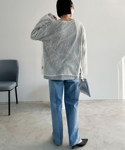 Doux archives（ドゥアルシーヴ）の「V ネックレースブラウス（シャツ/ブラウス・レディース・アイボリー/ベージュ/ブラック・38）」の15枚目の写真