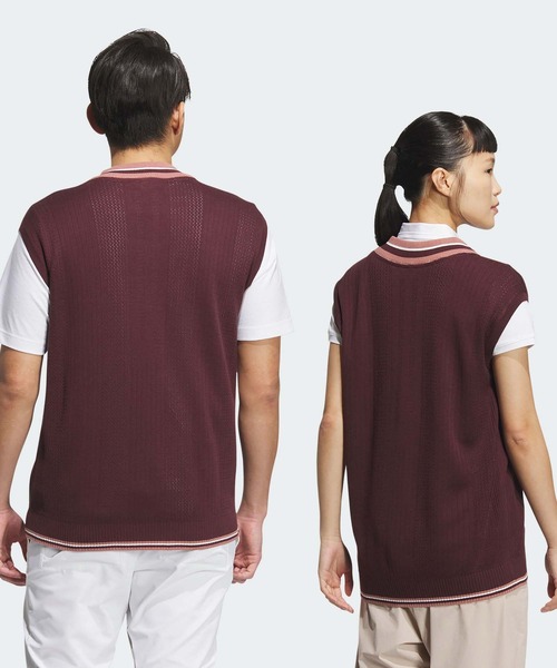 adidas（アディダス）の「ビヨンド ザ コース ルーズフィット ニットベスト【adidas Golf/アディダスゴルフ】（ベスト・メンズ・ブラック/ホワイト/レッド系その他・XX-LARGE/LARGE/MEDIUM/SMALL/X-LARGE/XX-SMALL/X-SMALL）」の22枚目の写真