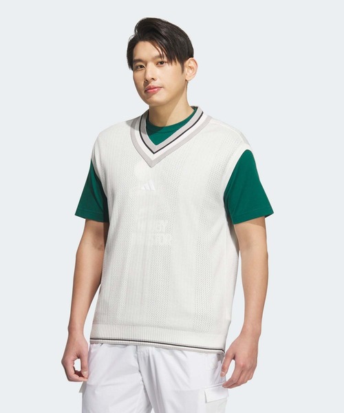 adidas（アディダス）の「ビヨンド ザ コース ルーズフィット ニットベスト【adidas Golf/アディダスゴルフ】（ベスト・メンズ・ブラック/ホワイト/レッド系その他・XX-LARGE/LARGE/MEDIUM/SMALL/X-LARGE/XX-SMALL/X-SMALL）」の15枚目の写真