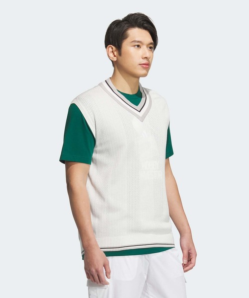 adidas（アディダス）の「ビヨンド ザ コース ルーズフィット ニットベスト【adidas Golf/アディダスゴルフ】（ベスト・メンズ・ブラック/ホワイト/レッド系その他・XX-LARGE/LARGE/MEDIUM/SMALL/X-LARGE/XX-SMALL/X-SMALL）」の16枚目の写真