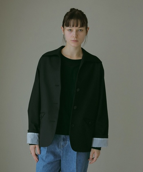 MANOF(マノフ)の「DETAILED OVER SIZED JACKET(その他アウター・レディース・ブラック/ベージュ・S/M)」の14枚目の写真
