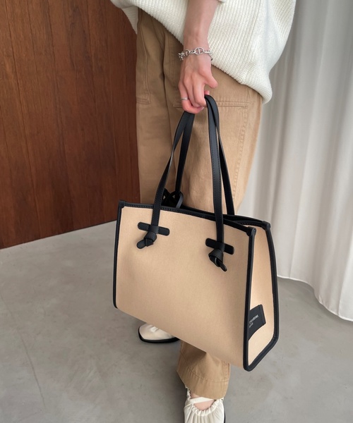 GIANNI CHIARINI(ジャンニ キアリーニ)の「GIANNI CHIARINI/ジャン二 キアリー二 MARCELLA(トートバッグ・レディース・ベージュ/ブラック・FREE)」の6枚目の写真