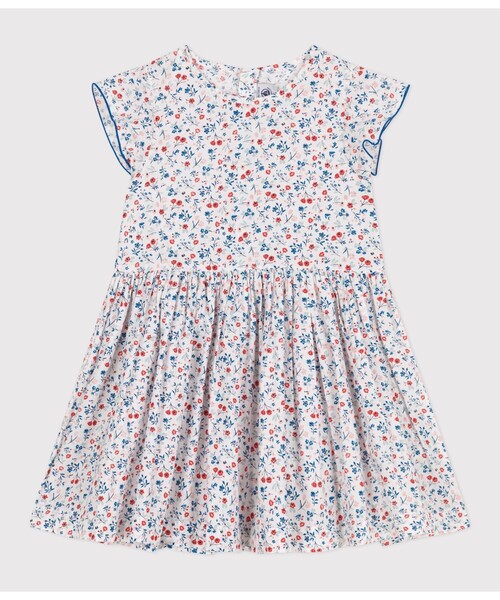 PETIT BATEAU(プチバトー)の「半袖ワンピース(ワンピース・キッズ・ホワイト系その他・6YEAR/8YEAR/10YEAR/12YEAR)」の1枚目の写真