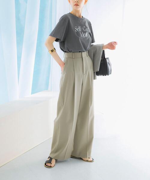 URBAN RESEARCH ROSSO WOMEN（アーバンリサーチ　ロッソ）の「防シワハイウエストワイドスラックス（その他パンツ・レディース・ブルー/モカ/ネイビー/ベージュ・34/36/38/TALL）」の7枚目の写真