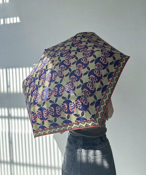セール】アフリカンプリント折りたたみ傘 晴雨兼用（折りたたみ傘