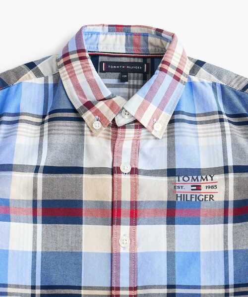 TOMMY HILFIGER（トミーヒルフィガー）の「BOYS ショートスリーブチェックシャツ（シャツ/ブラウス・キッズ・マルチ/ホワイト・130cm/160cm/150cm/140cm）」の4枚目の写真