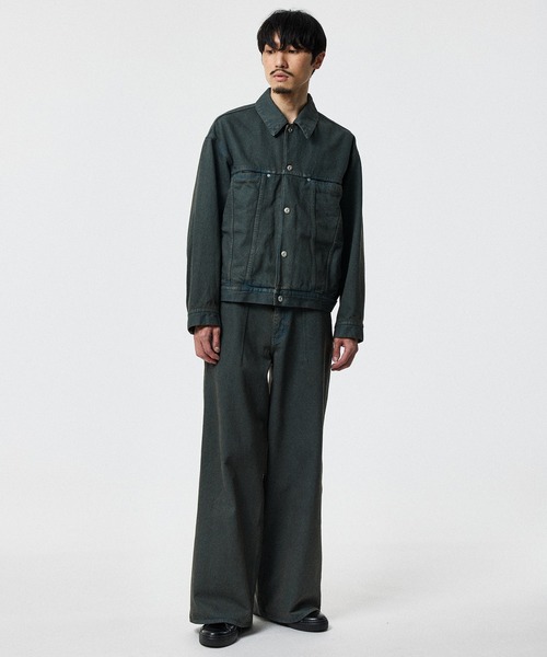 STUDIOUS（ステュディオス）の「BLEACH OVERDYE DENIM JEANS（デニムパンツ・メンズ・インディゴブルー/ブラック・1/2）」の6枚目の写真