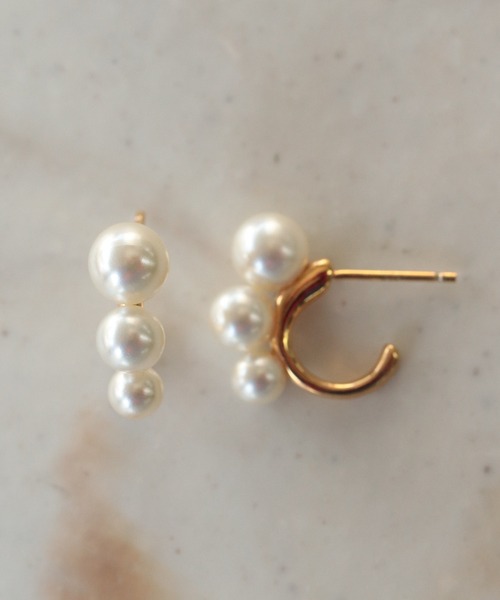 NOIR DE POUPEE（ノワールドプーペ）の「K10 2連 フープピアス（ピアス