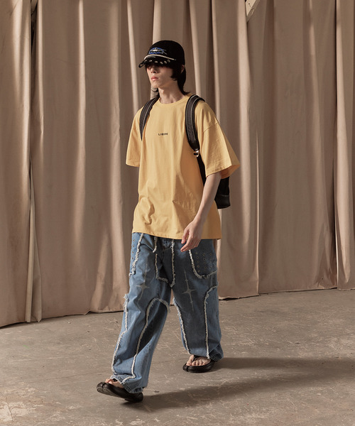 LIBERE（リベーレ）の「LIBERE リベーレ / LIBERE LOGO T-SHIRT ロゴプリントビッグシルエットTシャツ / 251207-251208-251209（Tシャツ/カットソー・メンズ・チャコール/ブラック/ゴールド・LARGE/MEDIUM/SMALL）」の5枚目の写真