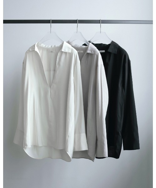 anuke(アンヌーク)の「anuke Skipper Sheer Shirts 62510428(シャツ/ブラウス・レディース・ブラック/ホワイト・FREE)」の9枚目の写真