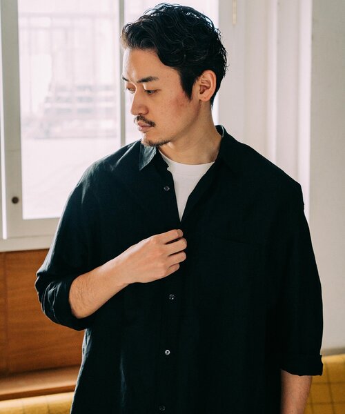 EDIFICE（エディフィス）の「シアー リネン レギュラーカラーシャツ（シャツ/ブラウス・メンズ・ブラック/ホワイト/ピンク/ブルー系その他/チャコールグレー・LARGE/MEDIUM/SMALL）」の12枚目の写真