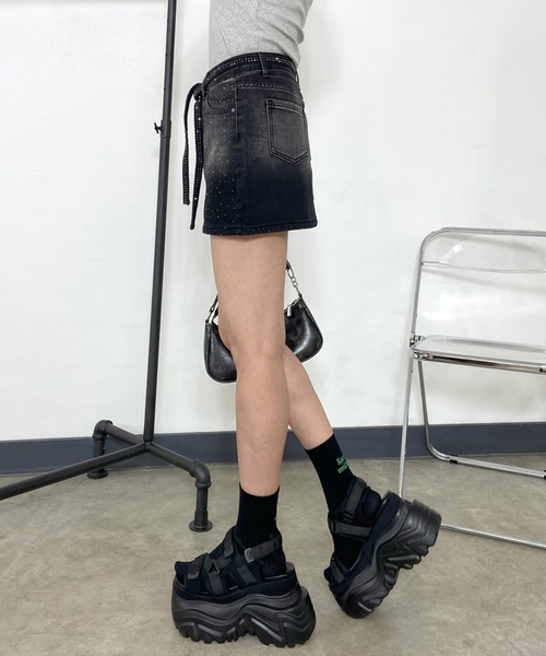 non-hedge(ノンヘッジ)の「デニムストーンミニスカート(デニムスカート・レディース・ブラック/ブルー・S/M)」の22枚目の写真