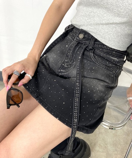 non-hedge(ノンヘッジ)の「デニムストーンミニスカート(デニムスカート・レディース・ブラック/ブルー・S/M)」の18枚目の写真