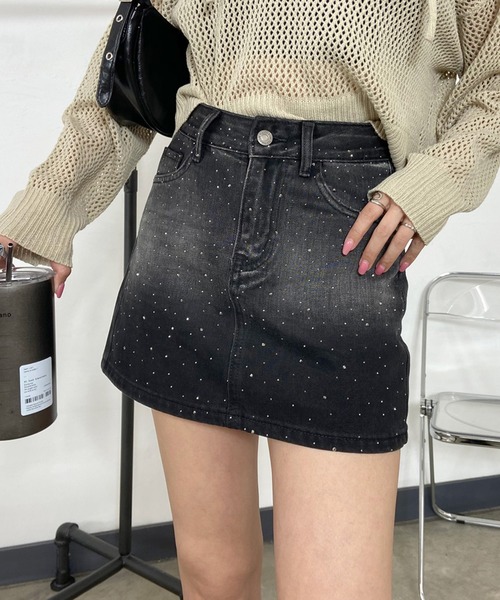 non-hedge(ノンヘッジ)の「デニムストーンミニスカート(デニムスカート・レディース・ブラック/ブルー・S/M)」の16枚目の写真