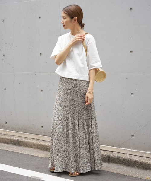 IENA（イエナ）の「ミュゲットパターン フェードプリーツスカート