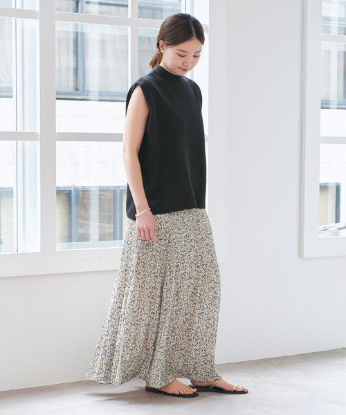 新品 IENA ミュゲットパターン フェード プリーツスカート 38（M）サイズ IENA（イエナ）の「ミュゲットパターン フェードプリーツスカート