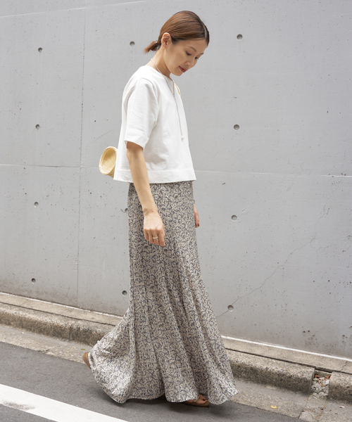 IENA（イエナ）の「ミュゲットパターン フェードプリーツスカート