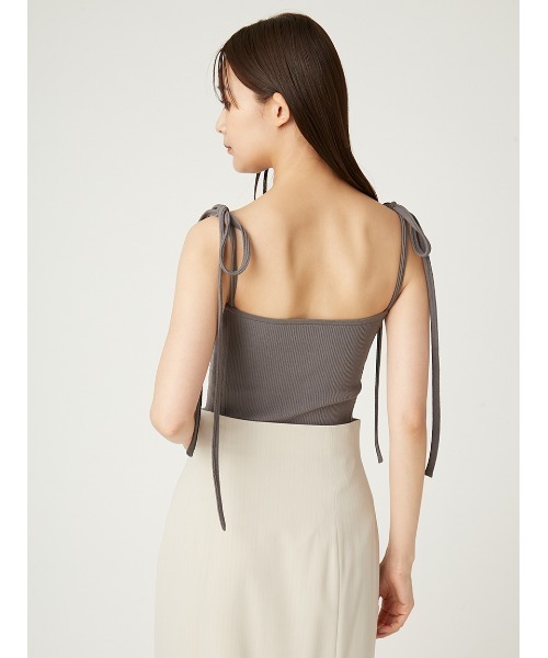 FRAY I.D ショルダーリボンニットレイヤードシャツ　タグ付き　GRW FRAY I.D（フレイアイディー）の「ショルダーリボンニット