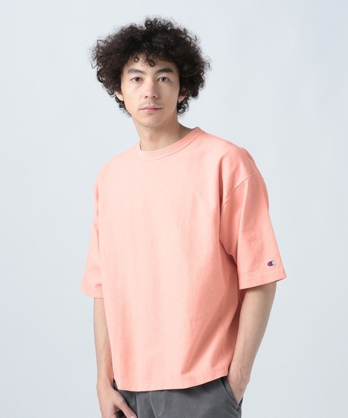 Champion(チャンピオン)の「【Champion(チャンピオン)】別注GARMENT DYE半袖Tシャツ(Tシャツ/カットソー・メンズ・ベビーピンク/クリアブルー/チャコール・MEDIUM/LARGE)」の3枚目の写真
