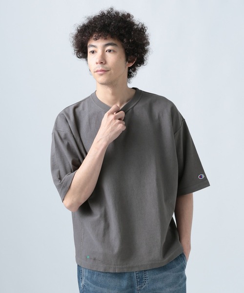 Champion チャンピオン ウォッシュ ハーフジップデニムTシャツ Champion スウェットTシャツ ハーフジップ メンズ レディース