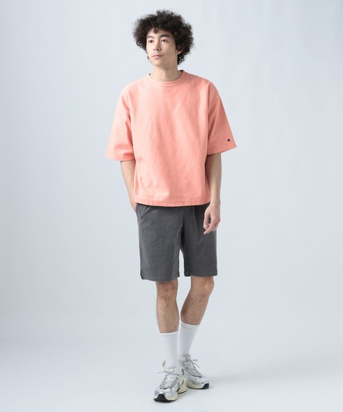 Champion(チャンピオン)の「【Champion(チャンピオン)】別注GARMENT DYE半袖Tシャツ(Tシャツ/カットソー・メンズ・ベビーピンク/クリアブルー/チャコール・MEDIUM/LARGE)」の5枚目の写真