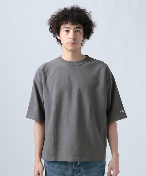 Champion(チャンピオン)の「【Champion(チャンピオン)】別注GARMENT DYE半袖Tシャツ(Tシャツ/カットソー・メンズ・ベビーピンク/クリアブルー/チャコール・MEDIUM/LARGE)」の7枚目の写真