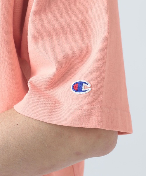 Champion(チャンピオン)の「【Champion(チャンピオン)】別注GARMENT DYE半袖Tシャツ(Tシャツ/カットソー・メンズ・ベビーピンク/クリアブルー/チャコール・MEDIUM/LARGE)」の16枚目の写真