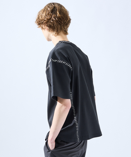 AH ABAHOUSE（エーエイチアバハウス）の「【AH ABAHOUSE】PERFECTEX ハンドステッチ ワッフル 半袖Tシャツ（Tシャツ/カットソー・メンズ・ホワイト/ブラック/グレイッシュベージュ・46/48）」の13枚目の写真
