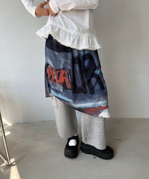 SANSeLF(サンセルフ)の「【SANSeLF】 アートレイヤードスカート sanw25s078(スカート・レディース・マルチ・FREE)」の10枚目の写真