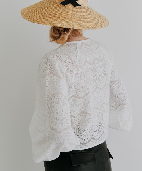 kiehtova(キエトヴァ)の「【kiehtova】LACE VOLUMESLEEVE BLOUSE/レース ボリュームスリーブ ブラウス KTWR27(シャツ/ブラウス・レディース・ホワイト/ブラック・FREE)」の11枚目の写真
