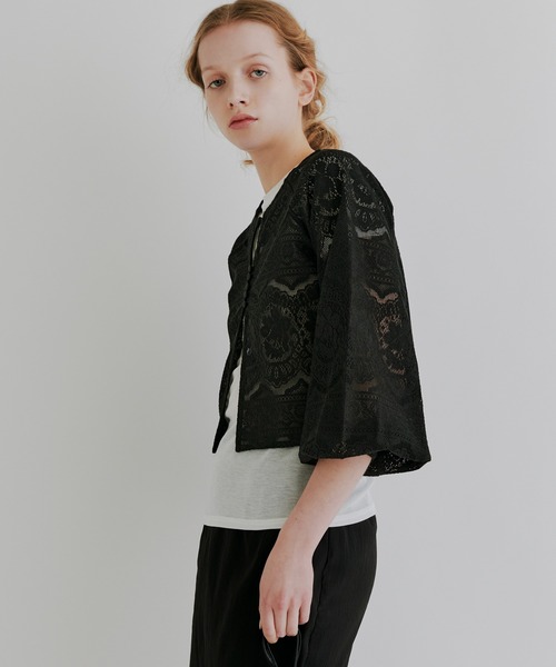 kiehtova(キエトヴァ)の「【kiehtova】LACE VOLUMESLEEVE BLOUSE/レース ボリュームスリーブ ブラウス KTWR27(シャツ/ブラウス・レディース・ホワイト/ブラック・FREE)」の3枚目の写真