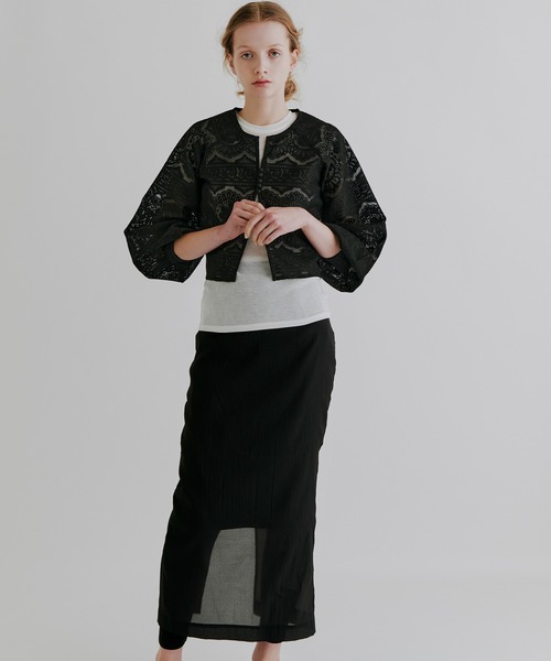 kiehtova(キエトヴァ)の「【kiehtova】LACE VOLUMESLEEVE BLOUSE/レース ボリュームスリーブ ブラウス KTWR27(シャツ/ブラウス・レディース・ホワイト/ブラック・FREE)」の4枚目の写真