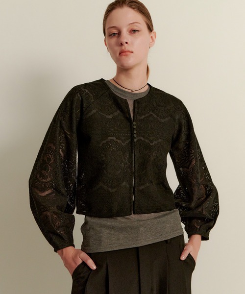 kiehtova(キエトヴァ)の「【kiehtova】LACE VOLUMESLEEVE BLOUSE/レース ボリュームスリーブ ブラウス KTWR27(シャツ/ブラウス・レディース・ホワイト/ブラック・FREE)」の16枚目の写真