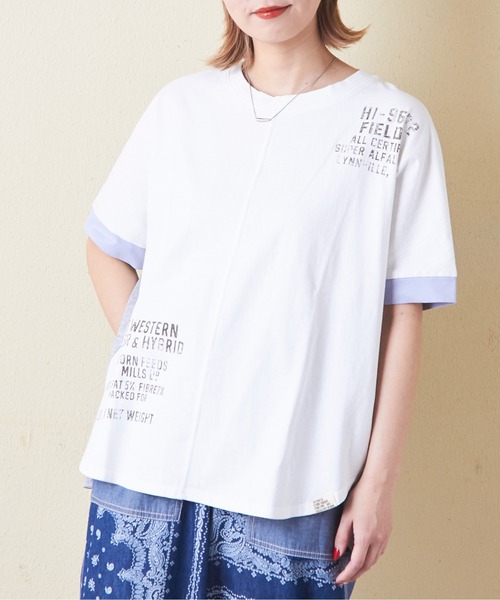 CUBE SUGAR(キューブシュガー)の「OE天竺汗染み防止加工ドルマンスリーブTシャツ(Tシャツ/カットソー・レディース・トップグレー/マルチ/ラベンダー/ブラック/ホワイト・M)」の1枚目の写真