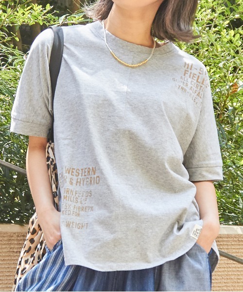 CUBE SUGAR(キューブシュガー)の「OE天竺汗染み防止加工ドルマンスリーブTシャツ(Tシャツ/カットソー・レディース・トップグレー/マルチ/ラベンダー/ブラック/ホワイト・M)」の4枚目の写真