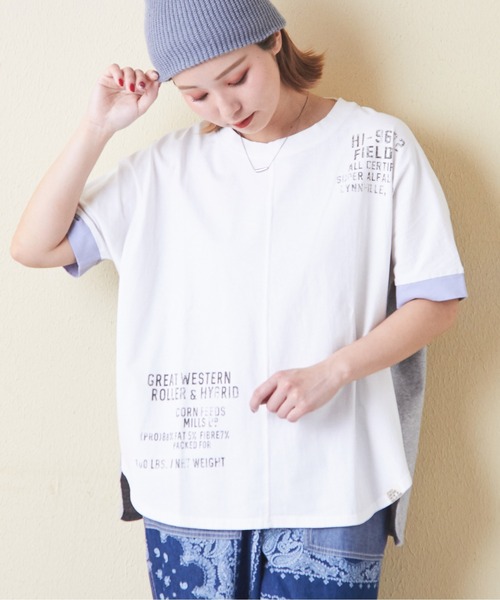 CUBE SUGAR(キューブシュガー)の「OE天竺汗染み防止加工ドルマンスリーブTシャツ(Tシャツ/カットソー・レディース・トップグレー/マルチ/ラベンダー/ブラック/ホワイト・M)」の22枚目の写真