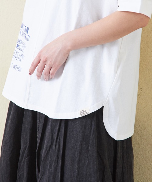 CUBE SUGAR(キューブシュガー)の「OE天竺汗染み防止加工ドルマンスリーブTシャツ(Tシャツ/カットソー・レディース・トップグレー/マルチ/ラベンダー/ブラック/ホワイト・M)」の10枚目の写真