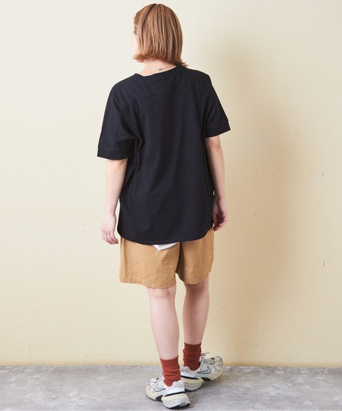 CUBE SUGAR(キューブシュガー)の「OE天竺汗染み防止加工ドルマンスリーブTシャツ(Tシャツ/カットソー・レディース・トップグレー/マルチ/ラベンダー/ブラック/ホワイト・M)」の18枚目の写真