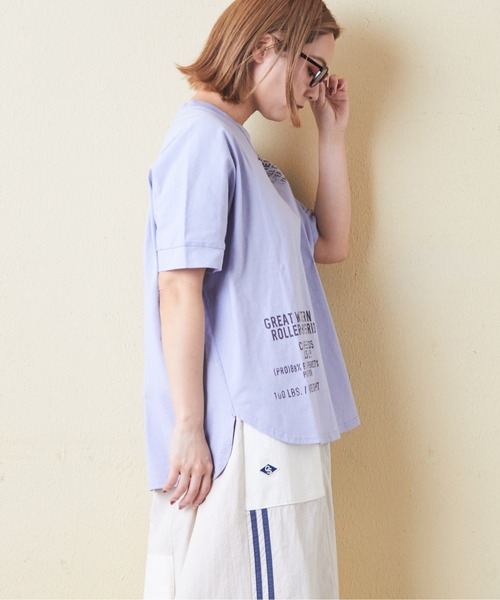 CUBE SUGAR(キューブシュガー)の「OE天竺汗染み防止加工ドルマンスリーブTシャツ(Tシャツ/カットソー・レディース・トップグレー/マルチ/ラベンダー/ブラック/ホワイト・M)」の20枚目の写真