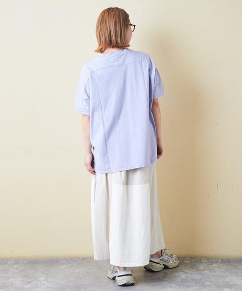 CUBE SUGAR(キューブシュガー)の「OE天竺汗染み防止加工ドルマンスリーブTシャツ(Tシャツ/カットソー・レディース・トップグレー/マルチ/ラベンダー/ブラック/ホワイト・M)」の21枚目の写真