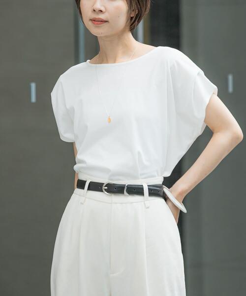 URBAN RESEARCH ROSSO WOMEN（アーバンリサーチ　ロッソ）の「『WEB/一部店舗限定』ドライドルマンプルオーバー（Tシャツ/カットソー・レディース・オフホワイト/ミント/ダークブラウン・FREE）」の7枚目の写真