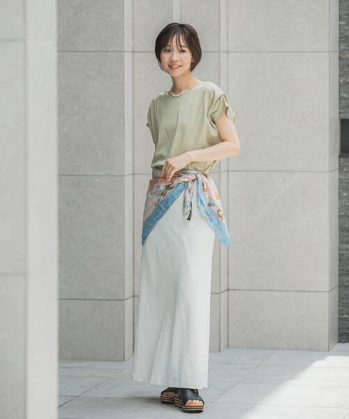 URBAN RESEARCH ROSSO WOMEN（アーバンリサーチ　ロッソ）の「『WEB/一部店舗限定』ドライドルマンプルオーバー（Tシャツ/カットソー・レディース・オフホワイト/ミント/ダークブラウン・FREE）」の19枚目の写真