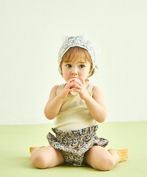 sea and shells by pairmanon（シーアンドシェルズバイペアマノン）の「【sea and shells by pairmanon】バッククロス メロー リブ キャミソール（その他ベビーウェア・キッズ・アイボリー/グリーン/ブラウン・90/80/110/100）」の17枚目の写真