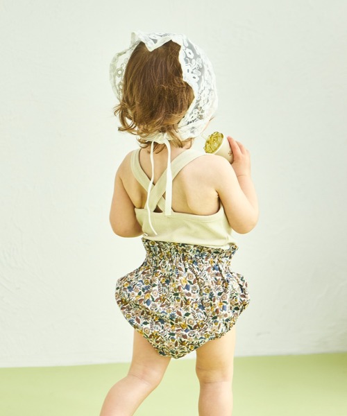 sea and shells by pairmanon（シーアンドシェルズバイペアマノン）の「【sea and shells by pairmanon】バッククロス メロー リブ キャミソール（その他ベビーウェア・キッズ・アイボリー/グリーン/ブラウン・90/80/110/100）」の18枚目の写真